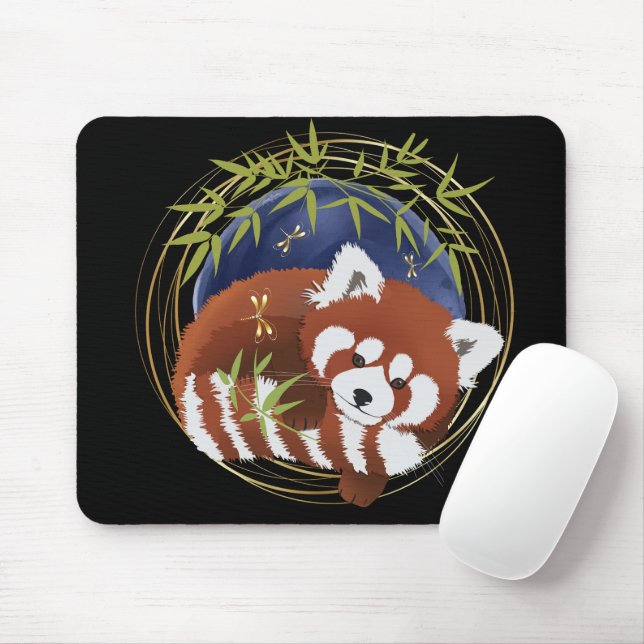 Alfombrilla De Ratón FIRE FOX panda rojo mousepad (Con ratón)