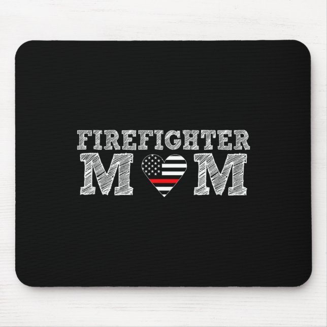 Alfombrilla De Ratón Firefighter Mom Fireman Gift Proud Firefighter Quo (Frente)