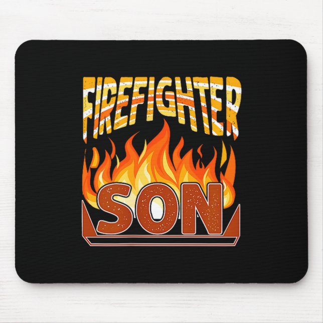 Alfombrilla De Ratón Firefighter Son Fireman Gift Proud Firefighter Quo (Frente)