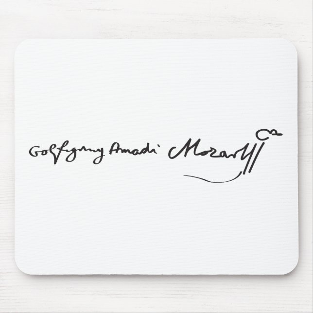 Alfombrilla De Ratón Firma del músico Wolfgang Amadeus Mozart (Frente)