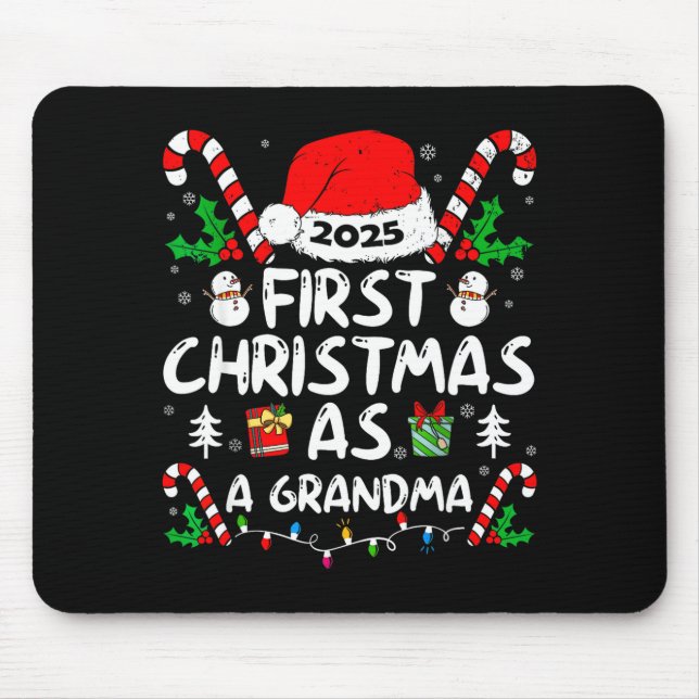 Alfombrilla De Ratón First Christmas As A Grandma 2025 Family Matching  (Frente)