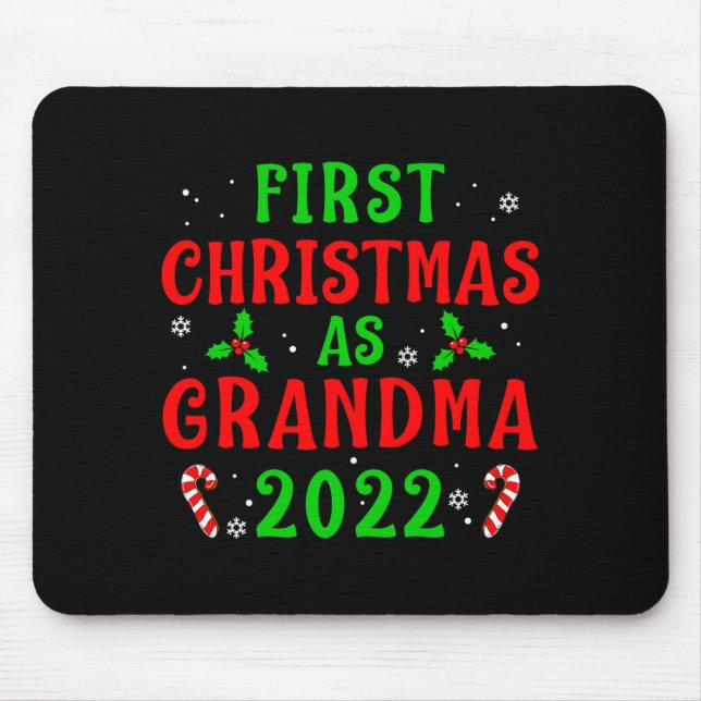 Alfombrilla De Ratón First Christmas As Grandma Xmas Grandmother New Gr (Frente)