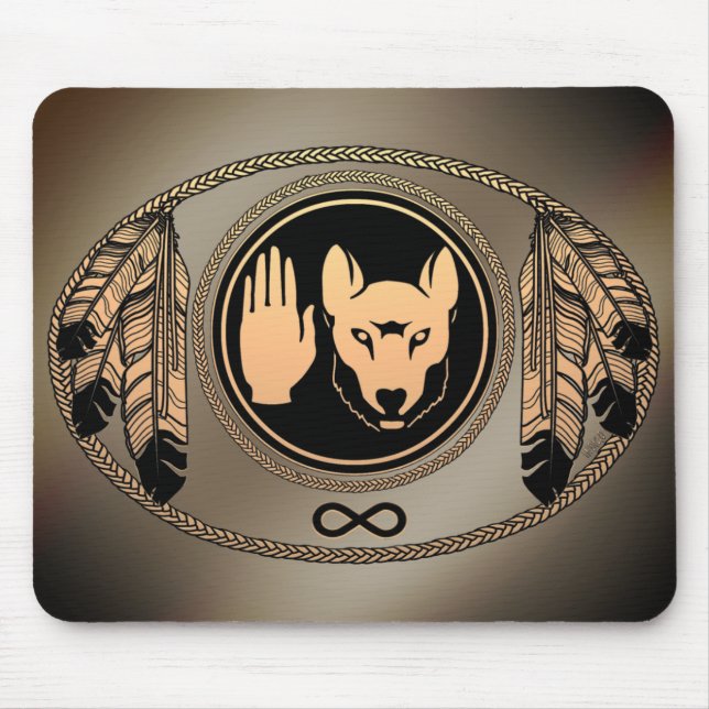 Alfombrilla De Ratón First Nations Wolf Gifts Nativo Art Mousepad (Frente)