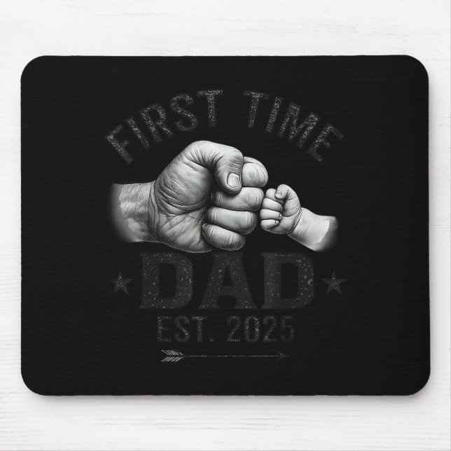 Alfombrilla De Ratón First Time Dad Est 2025 Fist Bump New Dad Father's (Frente)