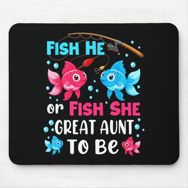Alfombrilla De Ratón Fish He Or Fish She Gender Reveal Family Great Aun (Frente)