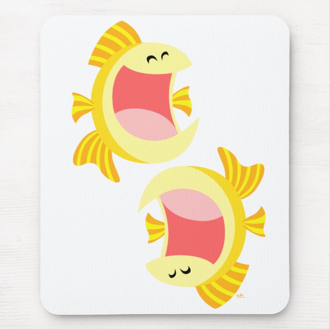 Alfombrilla De Ratón Fish Mousepad, dos Personalizados Cute (Frente)
