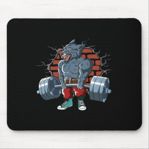 Alfombrilla De Ratón Fitness Alpha Wolf Doing Formación de entrenamient
