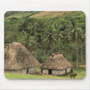 Alfombrilla De Ratón Fiyi, Viti Levu, Navala, casas tradicionales Bure