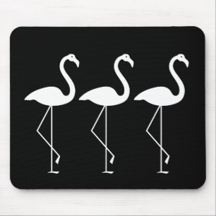 Alfombrilla De Ratón Flamenco blanco y negro Mousepad