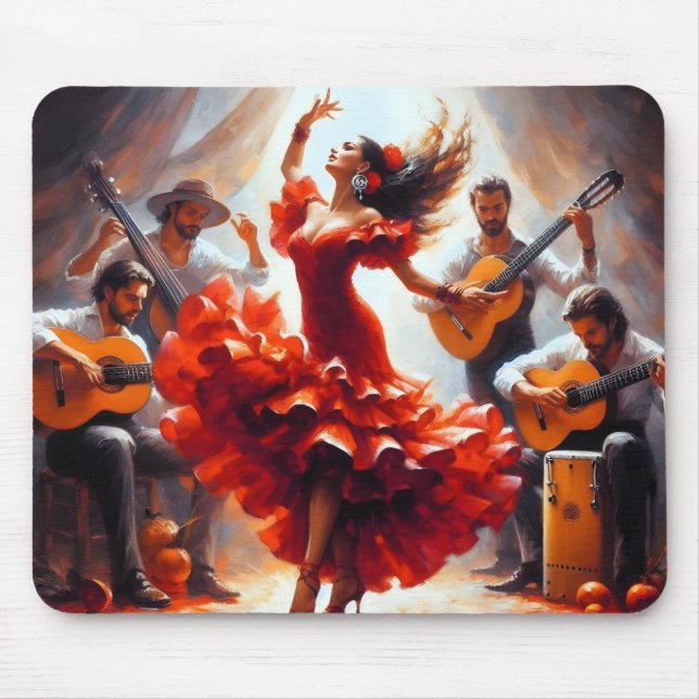 Alfombrilla De Ratón Flamenco Dancer Banda de música española (Frente)