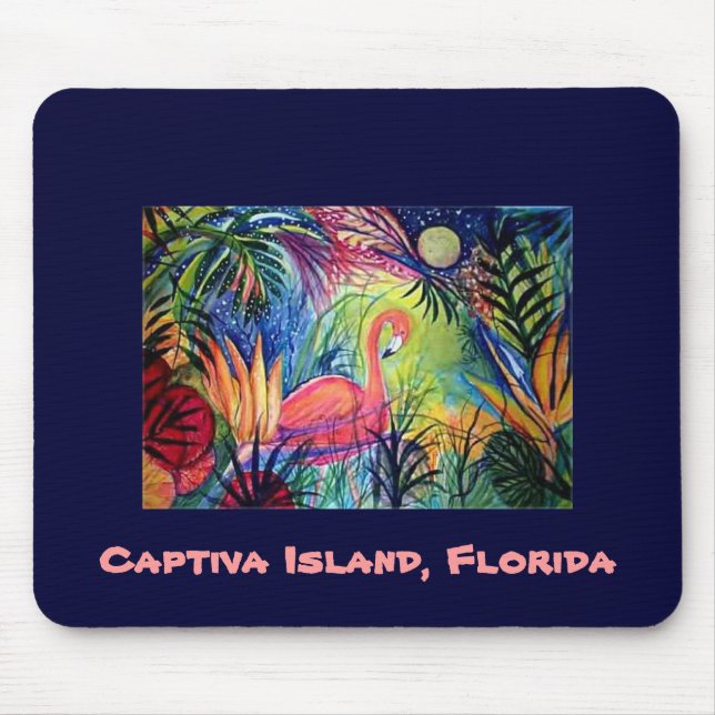 Alfombrilla De Ratón Flamenco rosado - isla de Captiva, la Florida (Frente)