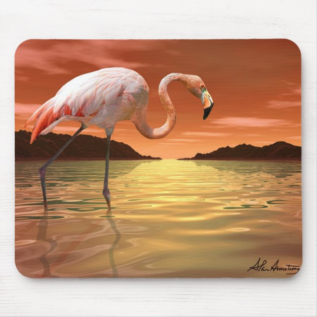 Alfombrilla De Ratón Flamenco rosado Mousepad de la Florida (Frente)