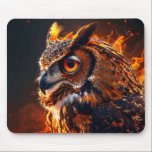Alfombrilla De Ratón Flaming owl<br><div class="desc">Flaming owl mouse pad</div>