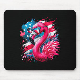 Alfombrilla De Ratón Flamingo 4 De Julio Bandera Estadounidense Patriót