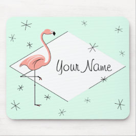 Alfombrilla De Ratón Flamingo Aqua Diamond Name mousepad