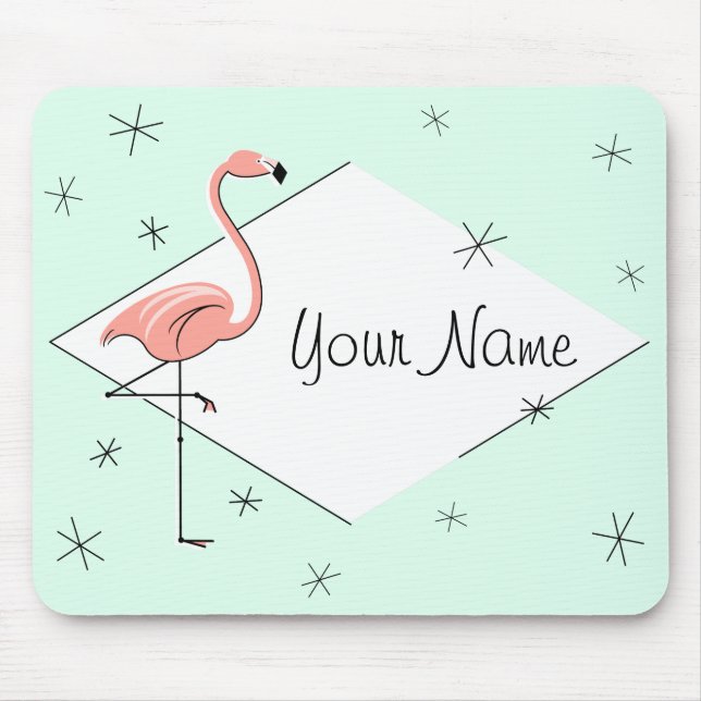 Alfombrilla De Ratón Flamingo Aqua Diamond Name mousepad (Frente)