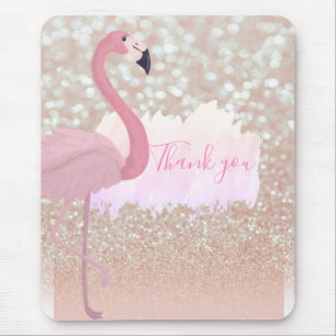 Alfombrilla De Ratón Flamingo De Color Rosa Moderno, Gracias