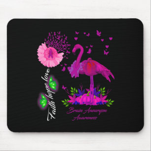 Alfombrilla De Ratón Flamingo Faith Hope Love Brain Aneurysm Awareness