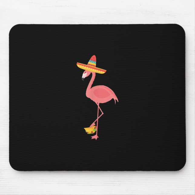 Alfombrilla De Ratón Flamingo Funny Food Taco Lover Regalo (Frente)