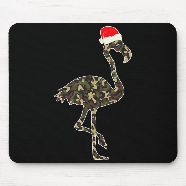 Alfombrilla De Ratón Flamingo Lover Christmas Santa Hat Camouflage Illu (Frente)