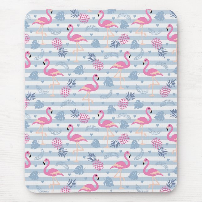 Alfombrilla De Ratón Flamingo Mousepad - Rosa y Azul (Frente)