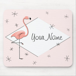 Alfombrilla De Ratón Flamingo Nombre de diamante rosa mousepad