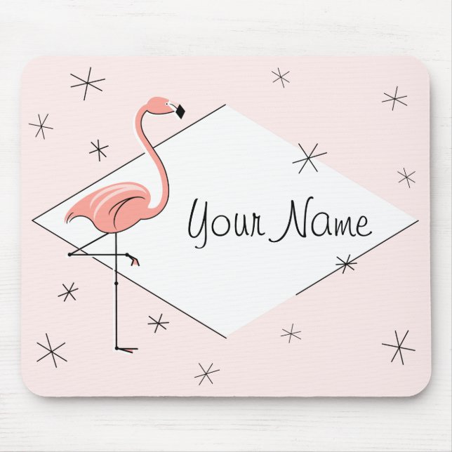 Alfombrilla De Ratón Flamingo Nombre de diamante rosa mousepad (Frente)