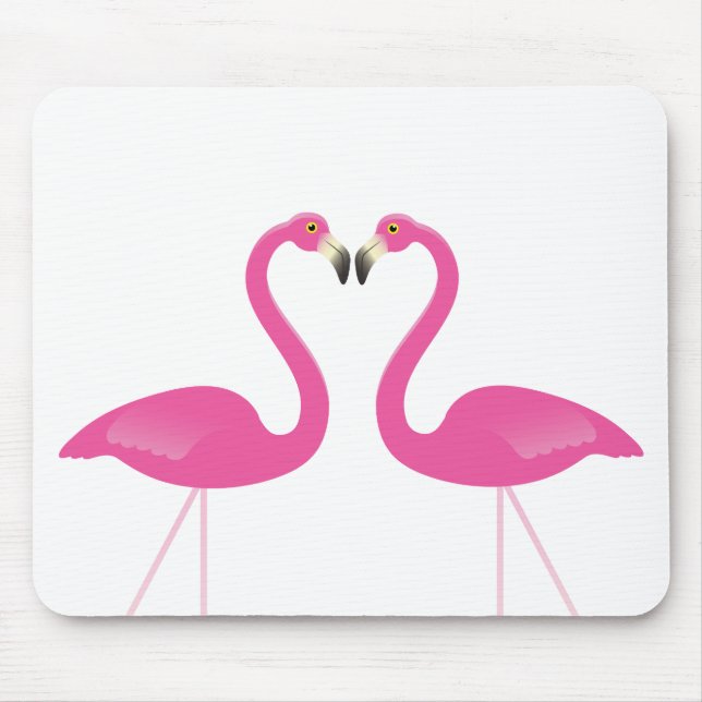 Alfombrilla De Ratón Flamingos de besos rosados Mousepad (Frente)