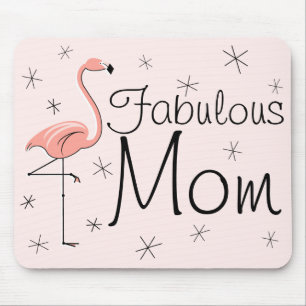 Alfombrilla De Ratón Flamingos Sepda rosa "mamá fabulosa"