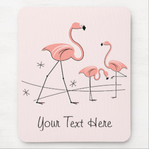 Alfombrilla De Ratón Flamingos trío rosa 2 tabique de "texto"