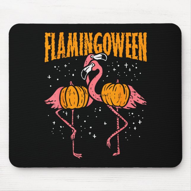 Alfombrilla De Ratón Flamingoween Pumpkin Flamingos Funny Bird Hallowee (Frente)