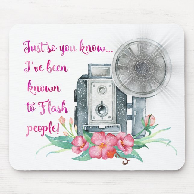 Alfombrilla De Ratón Flash de la cámara del fotógrafo (Frente)