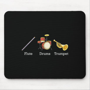 Alfombrilla De Ratón Flauta Tambores Trompeta Nd Instrumentos Sutil Ant
