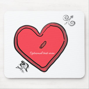 Alfombrilla De Ratón Flecha moderna y corazón San Valentín amor chic pe