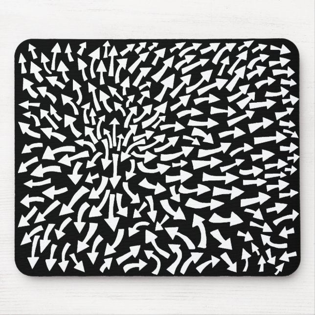 Alfombrilla De Ratón Flechas - Blanco sobre negro (Frente)