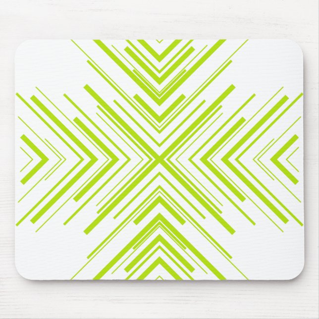 Alfombrilla De Ratón Flechas en verde limón y blanco (Frente)