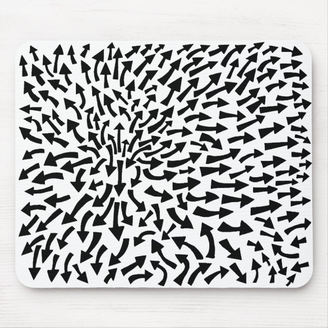 Alfombrilla De Ratón Flechas - Negro sobre blanco (Frente)