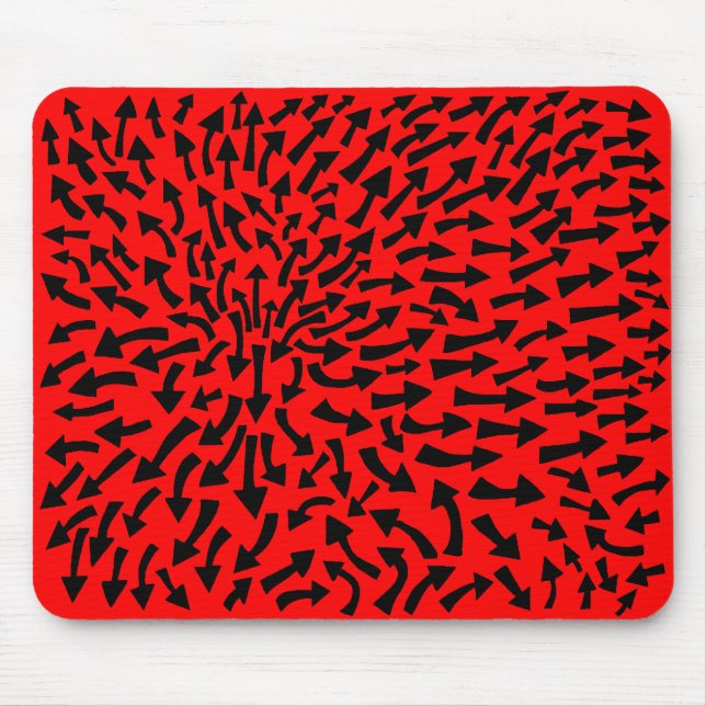 Alfombrilla De Ratón Flechas - Negro sobre rojo (Frente)