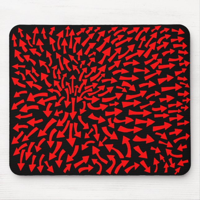 Alfombrilla De Ratón Flechas - Rojo sobre negro (Frente)