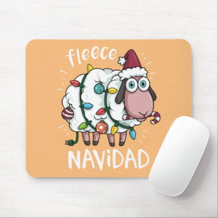 Alfombrilla De Ratón Fleece Feliz Navidad Divertidos Navidades de oveja