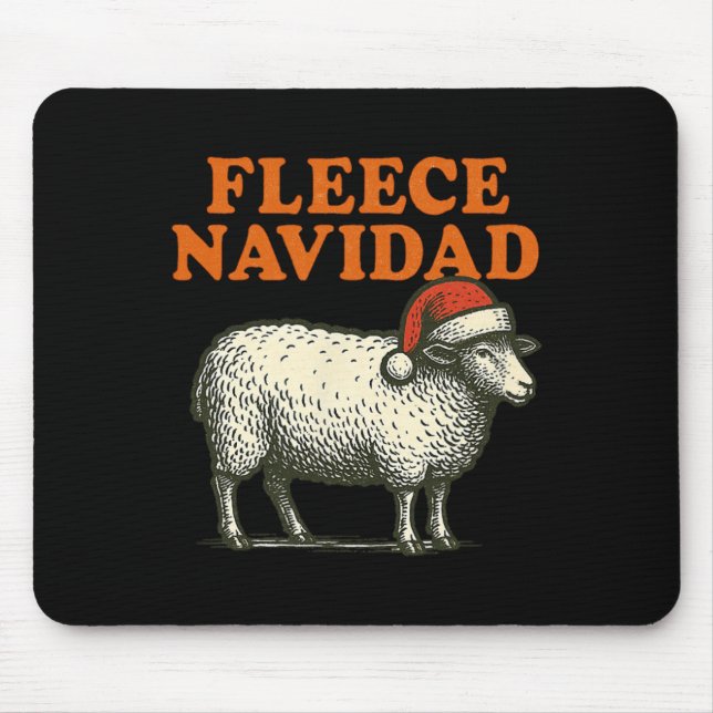 Alfombrilla De Ratón Fleece Navidad Funny Sheep Pun Navidad feriado 1 (Frente)