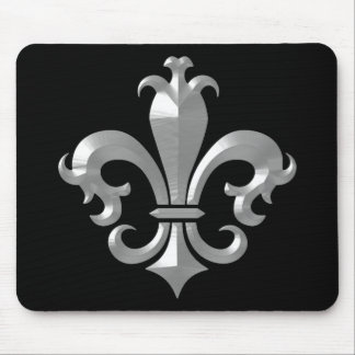 Alfombrilla De Ratón Fleur De LIs Fancy Silver Bevel Saints Classic