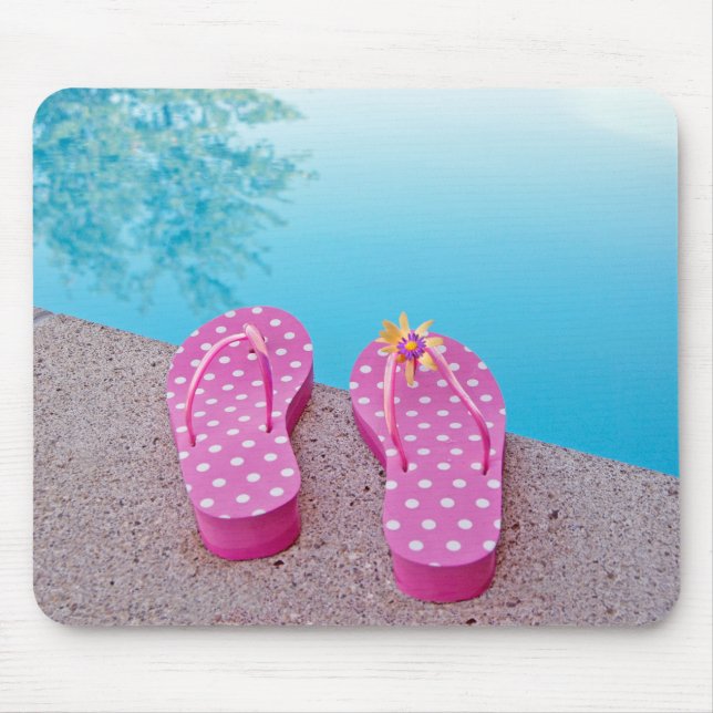 Alfombrilla De Ratón Flip-Flops Por Piscina (Frente)
