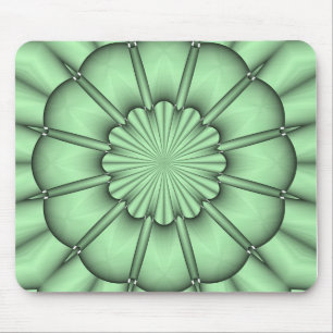 Alfombrilla De Ratón Flor abstracta en verde pálido