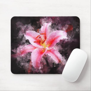 Alfombrilla De Ratón Flor acuarela de Stargazer Lily - bb 01