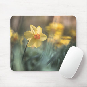 Alfombrilla De Ratón Flor amarilla Daffodil Foto de la naturaleza