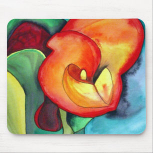 Alfombrilla De Ratón Flor anaranjada del lirio de Canna