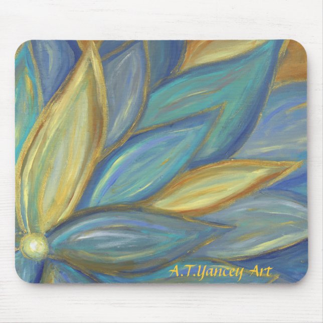 Alfombrilla De Ratón Flor azul Mousepad (Frente)