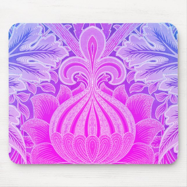Alfombrilla De Ratón Flor azul púrpura William Morris Mousepad (Frente)