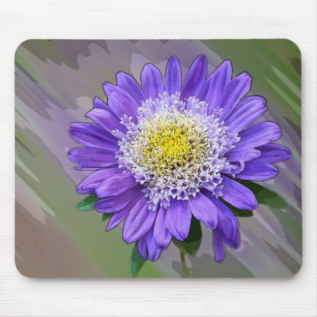 Alfombrilla De Ratón flor azul violeta (Frente)